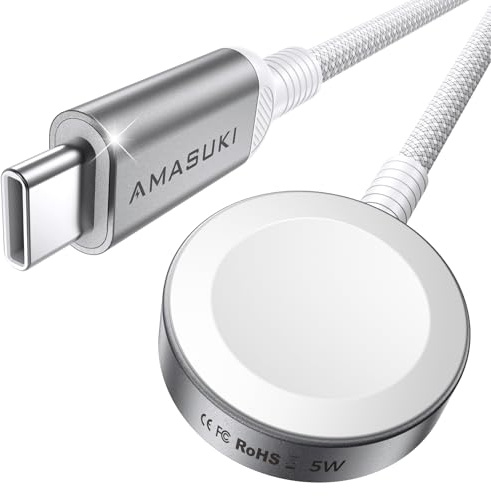 Cavo di ricarica per Apple Watch da 5 W, USB C, ricarica rapida, magnetico, portatile, compatibile con iWatch Ultra 3/2 Series 11/10/9/8/7, accessorio Apple Watch – 3,3 FT