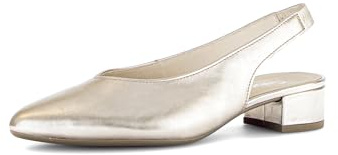 Gabor Damen Slingpumps, Frauen Pumps,Best-Fitting,gesund,elastisch,gepolstert,polsterung,feminin,pink,Wide-fit,h-Weite,Gold,Puder,41 EU / 7.5 UK