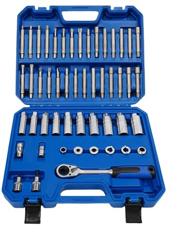 50 Pièces Outil Demontage Amortisseur Voiture, Coffret Demontage Tete Amortisseur avec Cliquet, Jeu de Clés à Douille pour Le Démontage de L'écrou de L'amortisseur de Jambe de Suspension