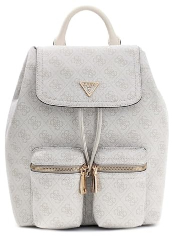 GUESS Rucksack Freizeitrucksack Manhattan II Flap Backpack Bone Logo creme