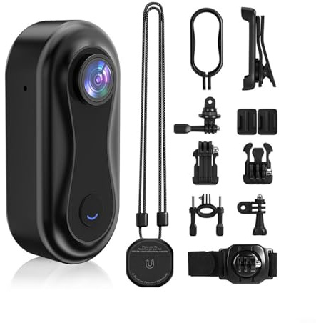 Entgoinggo 1080P HD Action Camera, Black | Night, 120° Wide Angle Lens, Portable Sports Cam, With Accessories