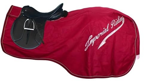 Imperial Riding Ausreitdecke IRH Super-Dry 0 g, wasserdichte Pferde-Abschwitz- und Trainingsdecke ohne Füllung mit Klettverschluss, Schweiflatz und reflektierenden Details, Rot, 2XL