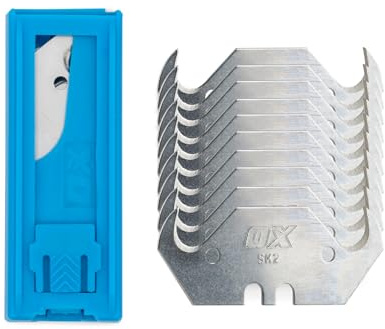 OX Pro 10 Pack Heavy Duty Hooked Knife Blades & Dispenser