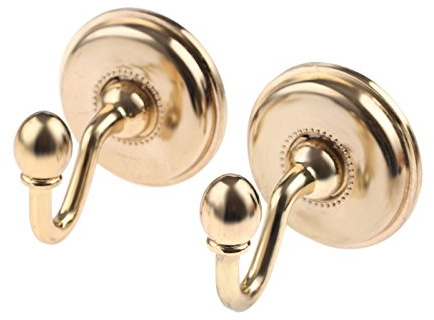 Hicello 2Pcs Gold Curtain Tieback Hooks, Antique Round Wall Hook Screw In | Window Curtain Drapery Tieback Door Wall Tassel Hooks Holder Hanger Room Decor With Screws