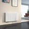 EMKE Heizkörper Horizontal 630x1000mm, Design Flachheizkörper Einlagig Moderne Heizkörper Flach Paneelheizkörper Seitenanschluss Weiß 730W