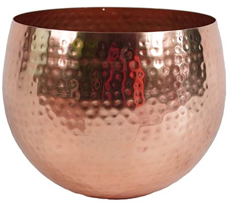 Leaf Large Straight Edge Hammered Metal Bowl, Copper, 22 x 18 cm, LEAF-7302B