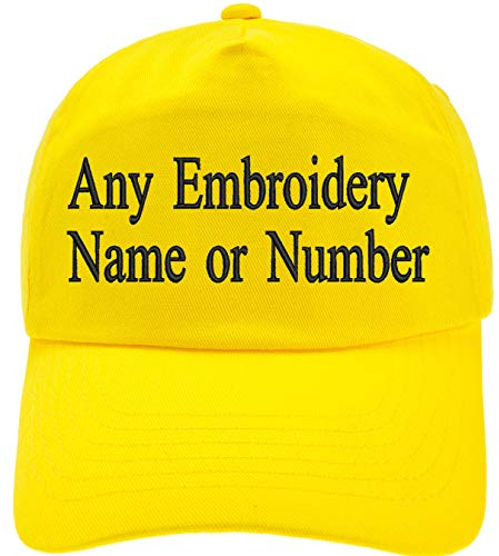 4sold Personalized 5 Panel Cap Unisex Boys Girls Cap Baseball Cap Hat Children Cap Junior Original (Yellow)