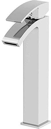 Architeckt® Osmo Bathroom High Rise Tall Basin Sink Mixer Tap for Countertop Modern Mono Square Single Lever Handle Faucet for Sinks, Chrome