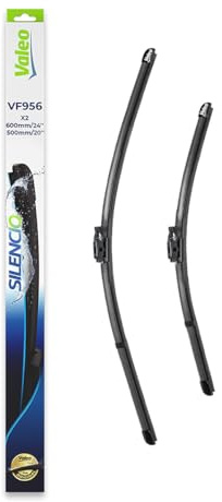 VALEO Silencio Wiper - VF956 - Kit of High Performance, Superior Road Visibility, Easy Installation Original Flat Blades 600mm/500mm - Front - Set of 2 Wiper Blades - 577956
