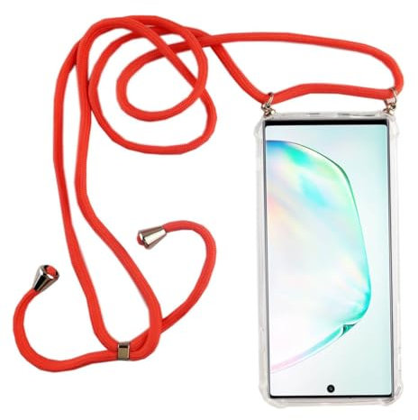 König Design Chaîne de téléphone portable compatible avec Samsung Galaxy Note 10 Plus - Coque de protection pour smartphone avec cordon - Rose