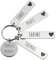 LAUBLUST Schlüsselanhänger Personalisiert - Herz Motiv - Anhänger aus Edelstahl inkl. Geschenkbox | Geschenk Familie