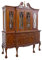 Antike Fundgrube Vitrinenschrank antik Stil im Hellen Nussbaum-Farbton | Vitrine Schrank | Mahagoni-Holz 4-türig | B: 180 cm (10237)