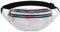 Hylzo Bauchtasche Damen Glitzer,Modern gürteltasche mädchen Teenager Leder Groß Tasche wasserdicht guerteltasche Schick Holographic Jugendliche Sport Travel Bag Festival Für Reise Wandern Silber