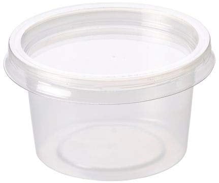 Sabco - 50pcs 4oz Clear Round Plastic Takeaway Sauce Pots With Lids - Deli Pots For Dip Ketchup Chutney - Containers For Slime Wax Melts