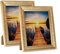 HORLIMER Cadre Photo 20x25 cm Lot de 2, Cadre Photo Vintage avec Verre Véritable à Poser ou à Suspendre pour Salon, Chambre, Bureau et Salle de Séjour