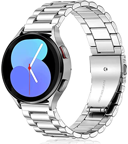 Issinlky Bracelet pour Samsung Galaxy Watch 4, 20mm Bracelet métal acier inoxydable pour Galaxy Watch 7/FE/6/5/4 40mm 44mm/6 Classic/4 Classic/Watch 5 Pro/Watch 3 41mm/Active 2/Galaxy Watch 42mm