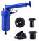 TECH DISCOUNT Déboucheur Canalisation WC Air Comprimé Pompe Pour Evier Cuisine Lavabo Avec 4 Différentes Ventouses (Bleu)
