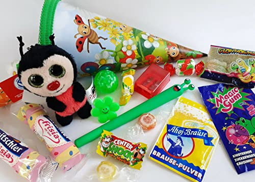 101686 gefüllte Schultüte Marienkäfer 22cm Plüsch Anhänger Geschwistertüte