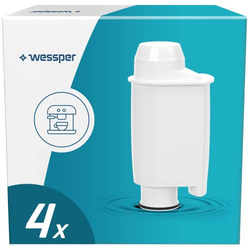 Wessper AQUAINTENSE+ Wasserfilter für Espressomaschinen, Ersatz für Saeco CA6702/00, Brita Intenza+, Philips, passend für Espressovollautomaten 4 Stück