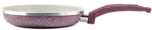 Sartenes de aleación de aluminio sartenes sartenes sartenes y sartenes asadas huevo para freír herramientas de cocina saludables ecológicas sartén (color: marrón) (morado)