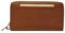 Fossil Liza Damen-Clutch-Geldbörse aus Leder mit Reißverschluss und einziehbarem Handgelenkriemen für Frauen, Braun W/Gold, Einheitsgröße