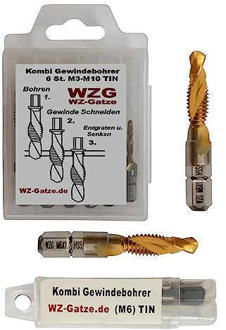 Profi HSS-G Kombi - Gewindebohrer Gewindeschneider Auswahl M3 - M10 WZG (bitte Größe in der Auswahlliste wählen)(1 Stück M10)