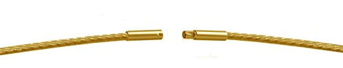 Edelstahl Collier Halsreif Vergoldet ca. Ø 1 mm Bajonett Drehverschluß Halskette Hochwertiger Edelstahlreif (38)