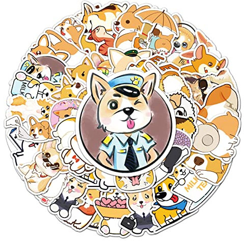 Bric Dodo 50 Stück Shiba Inu Aufkleber Auto Laptop Telefon Gitarre Skateboard Motorrad Fahrrad Shiba Inu Stickers Set Vinyl Wasserdicht Aesthetic Aufkleber für Jugendliche Kinder Erwachsene
