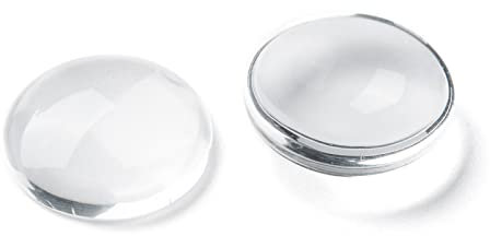 Cheriswelry 50 Stück 40 mm transparente Glas-Cabochons klare Kuppelfliesen flache runde Cabochons für Kamee-Foto-Anhänger DIY Dekor Handwerk Schmuckherstellung