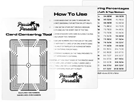 Passive Paradise Kartenbewertungs- und Zentrierwerkzeug-Set für Pokémon, Prüfset für die Einreichung von Sammelkarten (Zentrierungswerkzeug für Pokémon)