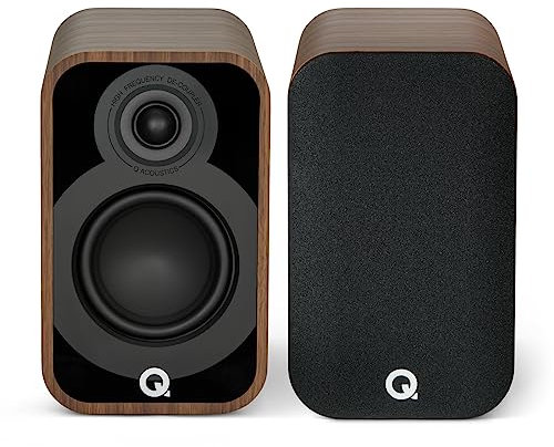 Q ACOUSTICS 5010 Compact Bookshelf Speakers Pair Santos Rosewood - 4.5 Mid/Bass Driver, 1 Tweeter - TV Speakers for Surround Sound System - Vinyl Record Player Hifi