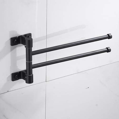 Handtuchhalter, zusammenklappbar, drehbar, Handtuchhalter, schwarz lackiert, Raumaluminium, Badewanne, Wandmontage, Handtuchregal, WC, Badezimmerregal für Küche, Badezimmer, Schaukel-Handtuchhalter