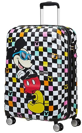 American Tourister Wavebreaker Disney, Spinner M, Koffer, 67 cm, 64 L, Mehrfarbig (Mickey Check)