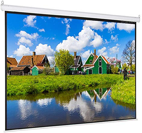 Pantallas para proyectores, Pantalla de proyección eléctrica motorizada 4:3 de 60-100 pulgadas Pantalla de proyector de fibra de vidrio gris automática para entretenimiento de cine en casa (Tamaño : 8