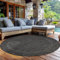 Carpettex Outdoor Teppich Wetterfest 160 cm Rund Sisal Optik Schwarz - Ideal für Balkon, Garten, Terrasse und als Küchenteppich - Draußen Teppich Waschbar, Flachgewebe, Wasserfest, Pflegeleicht