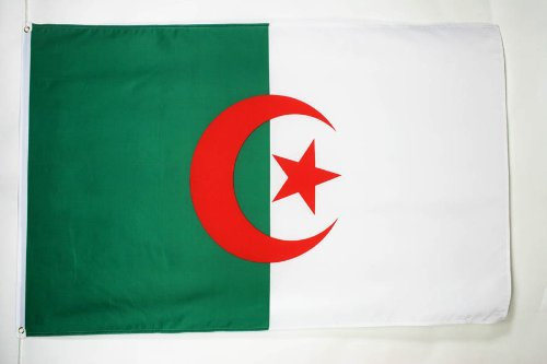 AZ FLAG - Drapeau Algérie - 150x90 cm - Drapeau Algérien 100% Polyester Avec Oeillets en Laiton Intégrés - 110g - Couleurs vives