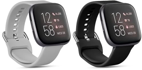 AXFEE Kompatibel für Fitbit Versa 2 Armband/Fitbit Versa Armband für Damen Herren, Silikon Armbänder Classic Sport Ersatz Uhrenarmband für Fitbit Versa 2/Fitbit Versa/Versa Lite