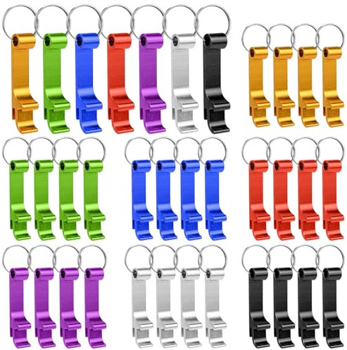 35 Stück Flaschenöffner Schlüsselanhänger, Farbe Metall Flaschenöffner Aluminium Schlüsselanhänger, Multifunktionaler Bottle Opener für Familie Camping Parteien