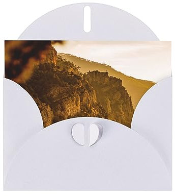 Dankeskarten mit Bergen im Sonnenuntergang, blanko, mit weißen Umschlägen, 10,2 x 15,2 cm, Grußkarten für alle Anlässe, Weihnachten, Urlaub, Hochzeit, Geburtstag