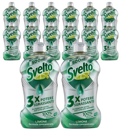 Piatti a Mano Concentrato, Eccezionale Anche Sull'Unto Più Ostinato, Limone 500ml (14 flaconi)