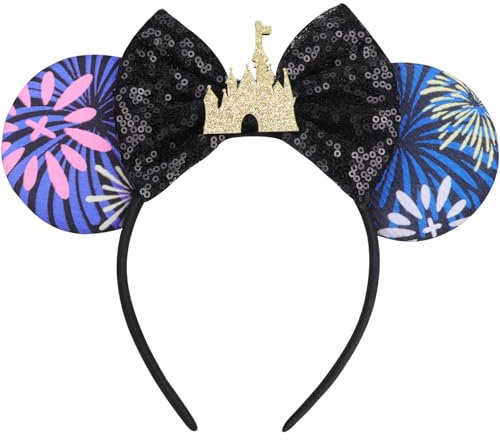 DRESHOW Oreilles de Souris Arc Bandeaux Paillettes Décoration de Fête Cosplay Costume pour Filles et Femmes
