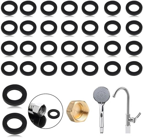 30 Stück Dichtungsring Duschkopf Dichtung Duschschlauch Flachdichtung Gummi 1/2 Zoll oder 3/4 Zoll Dichtung Wasserhahn Gummidichtung Gardena Dichtungsringe für Hahnverbinder Schlauch (3/4 Zoll)