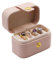 AfitLulu Ringbox Mini Ringschatulle Reisen Ring Aufbewahrung Pu-Leder Ringkästchen mit 4-Ringschlitze, Schmuckkästchen Ringe Tragbar Ring Schachtel für Reisen Geschäftsreisen (Pink)
