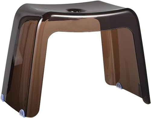 Sgabello da doccia in acrilico con maniglia, design trasparente e senza tempo, antiscivolo, con piedini in gomma, ideale per uso doccia