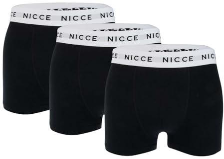 Nicce Men's Wisbor 3 Pack Boxer Shorts in Black