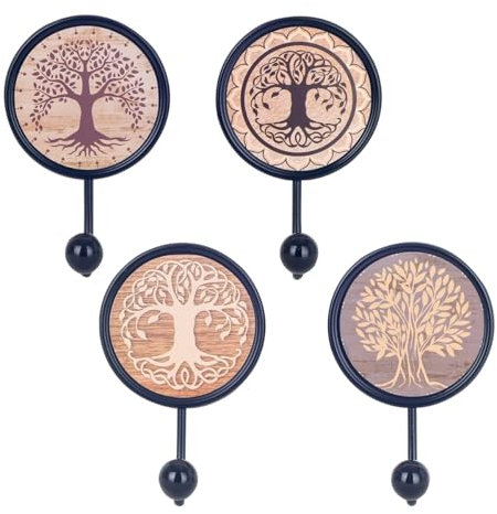 SIGNES GRIMALT Set di 4 ganci appendiabiti per albero della vita stilizzato 4 modelli diversi, altezza 17 cm