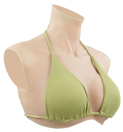 SOULDESIRE Faux Sein Silicone Réaliste B-G Cup Plus taille Fausse Poitrine pour Crossdresser mastectomie travesti（Jaune B Cup Coton）