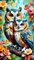 ARTGOTO Diamond Painting Eckige Steine Groß XXL Bilder Erwachsene,40x70cm Eule A,5D Diamant Painting Set Viereckige Quadratische Steine mit Zubehör Für Wohnzimmer Dekoration