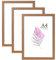 Baoee Brauner Bilderrahmen A4 mit Passepartout, 3er-Set, Fotorahmen mit Acrylglas, Posterrahmen, Urkundenrahmen, freistehend und zur Wandmontage