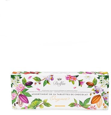 Dolfin Assortiment de 24 tablettes 10gr de chocolat Origine - 5 goûts - Gourmet Treats - Gift Idea for Birthdays, Holidays, Valentine's Day, End of Year Parties